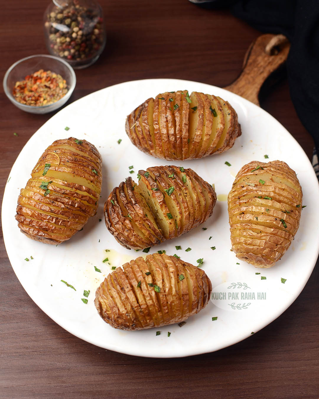 Air fryer hasselback baked potato.