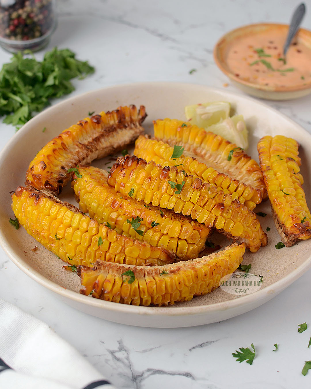 Air fryer corn ribs recipe.