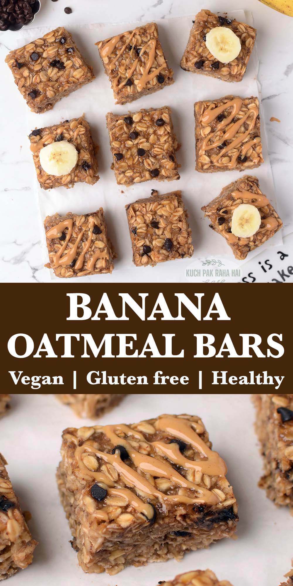 Banana oatmeal bars healthy breakfast.