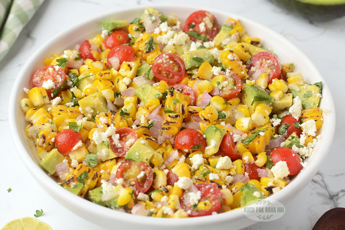 Grilled Corn and avocado salad recipe.