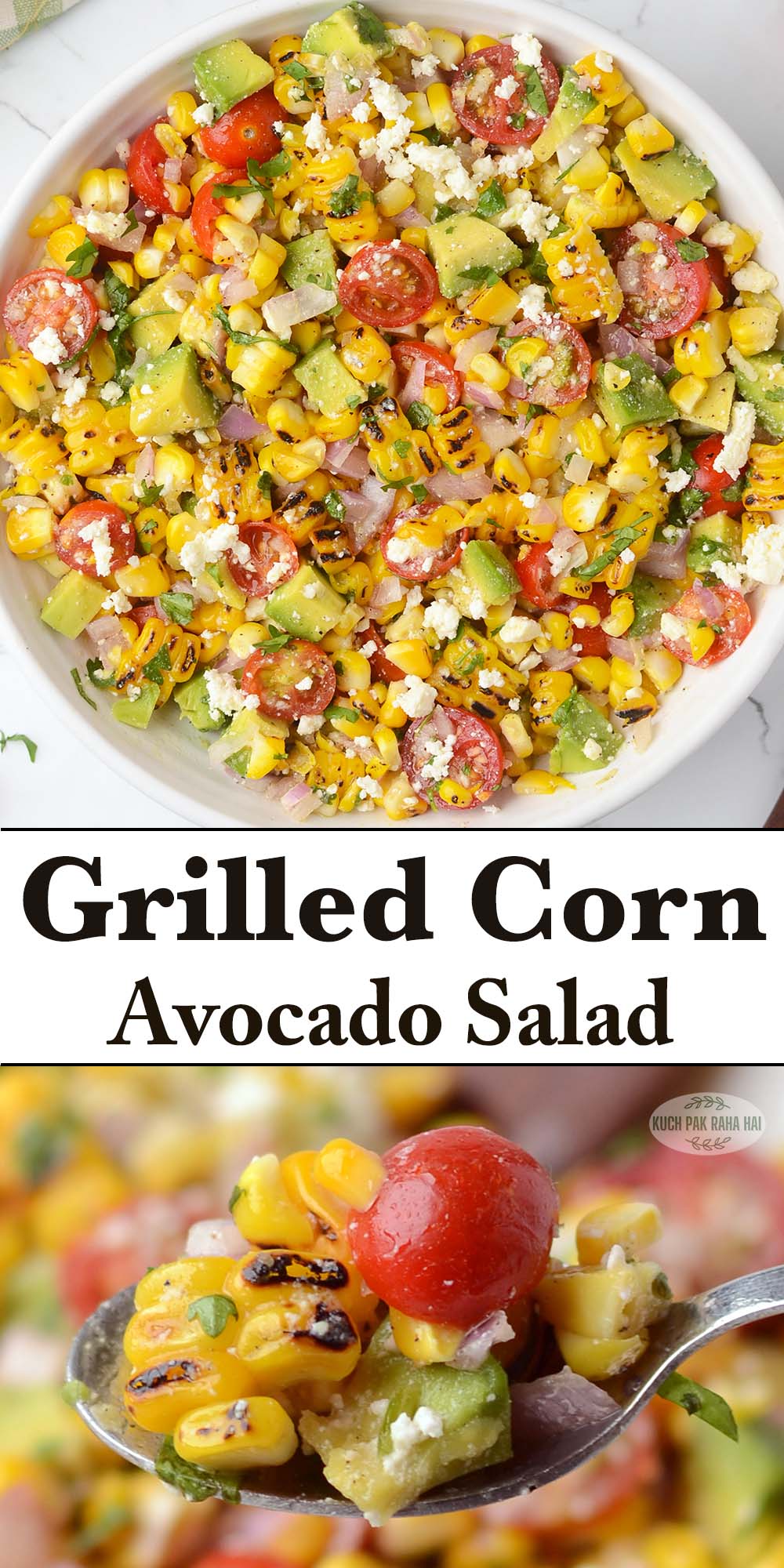 Grilled corn avocado salad.