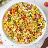 Grilled corn and avocado salad.