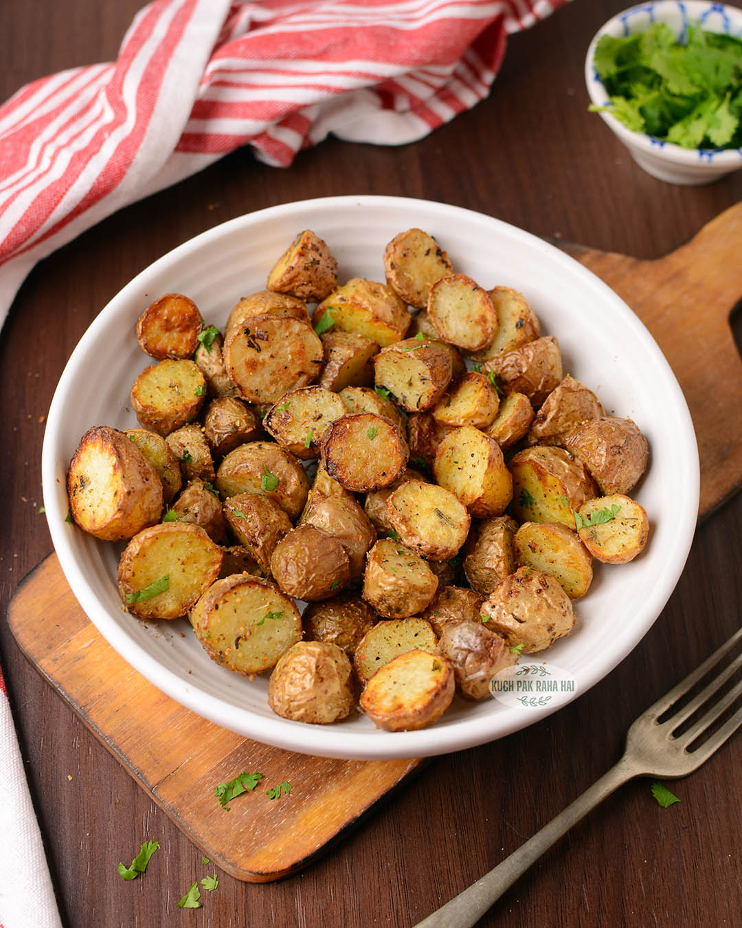 Small potatoes in air fryer.