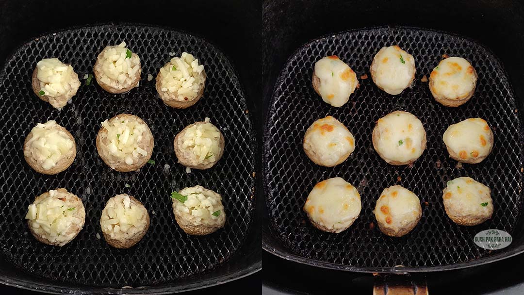 Air fried stuffed mushrooms.