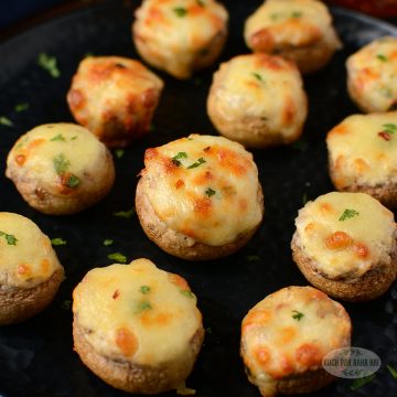 Air fryer stuffed mushrooms with cream cheese.