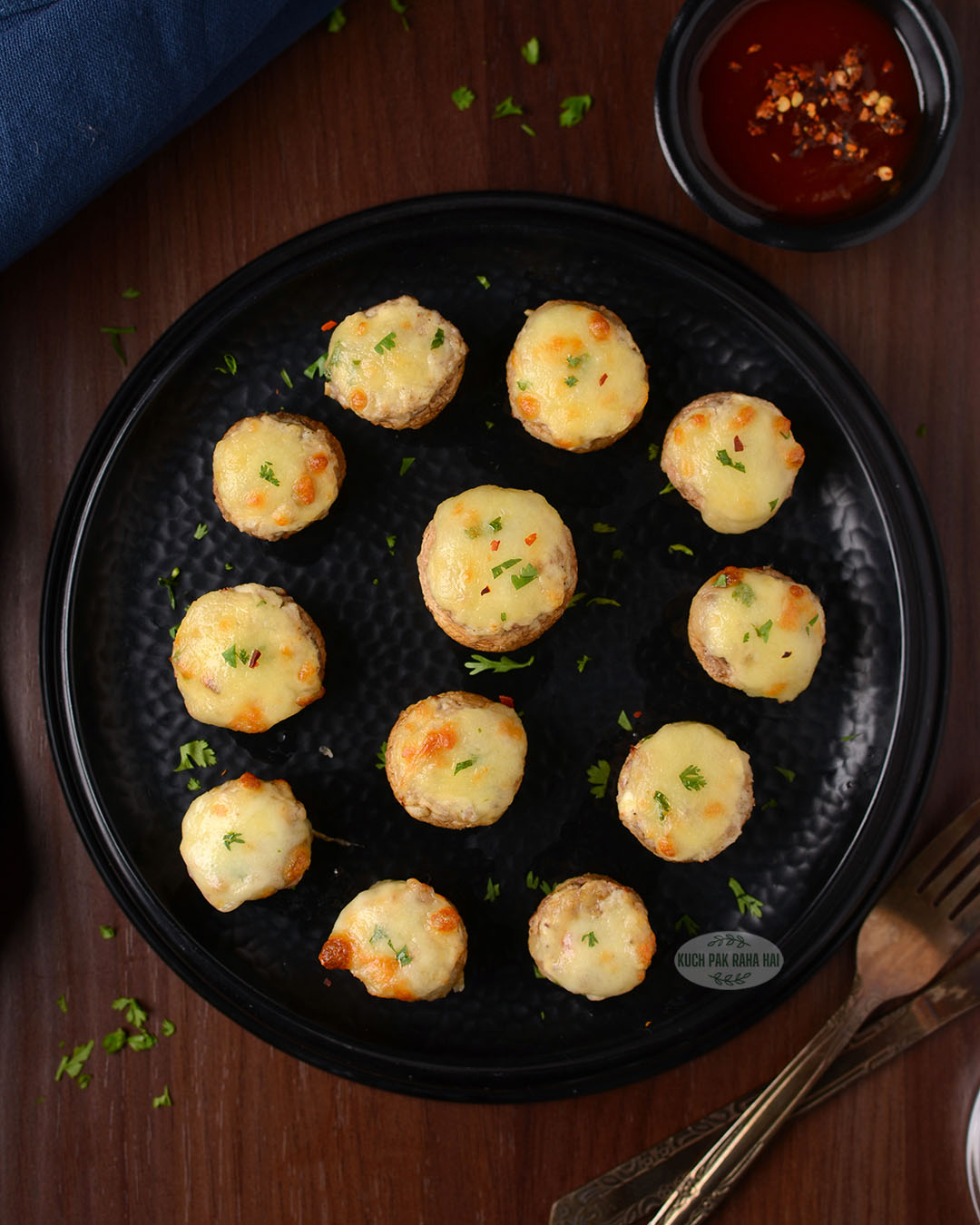 Air frying stuffed mushrooms gluten free.