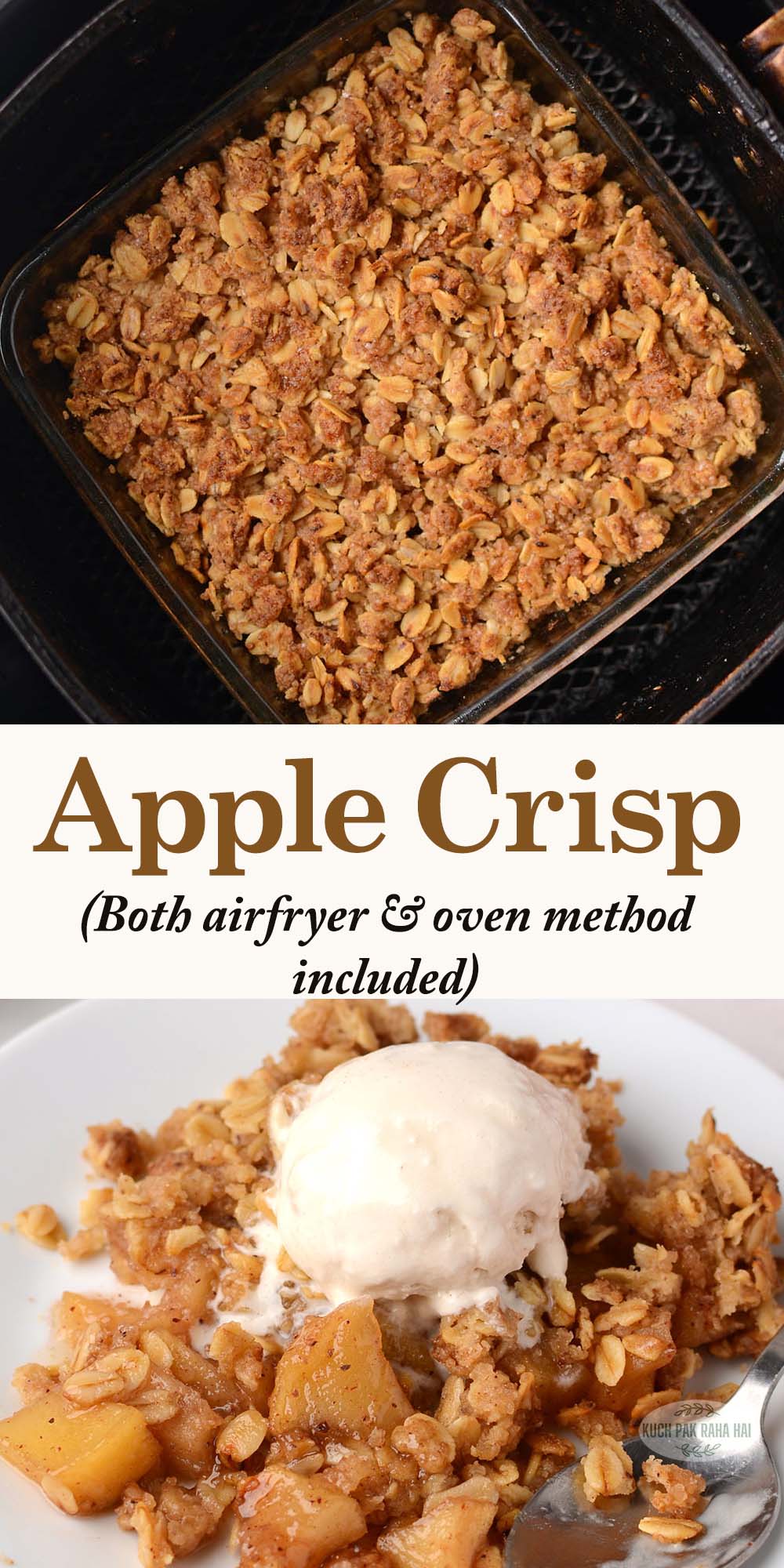 Apple crisp recipe with oats.