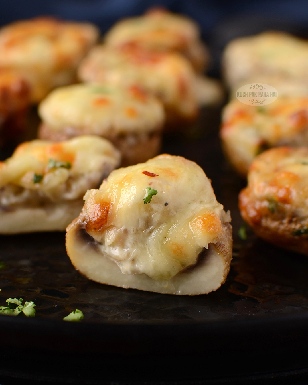 Stuffed mushrooms in air fryer.