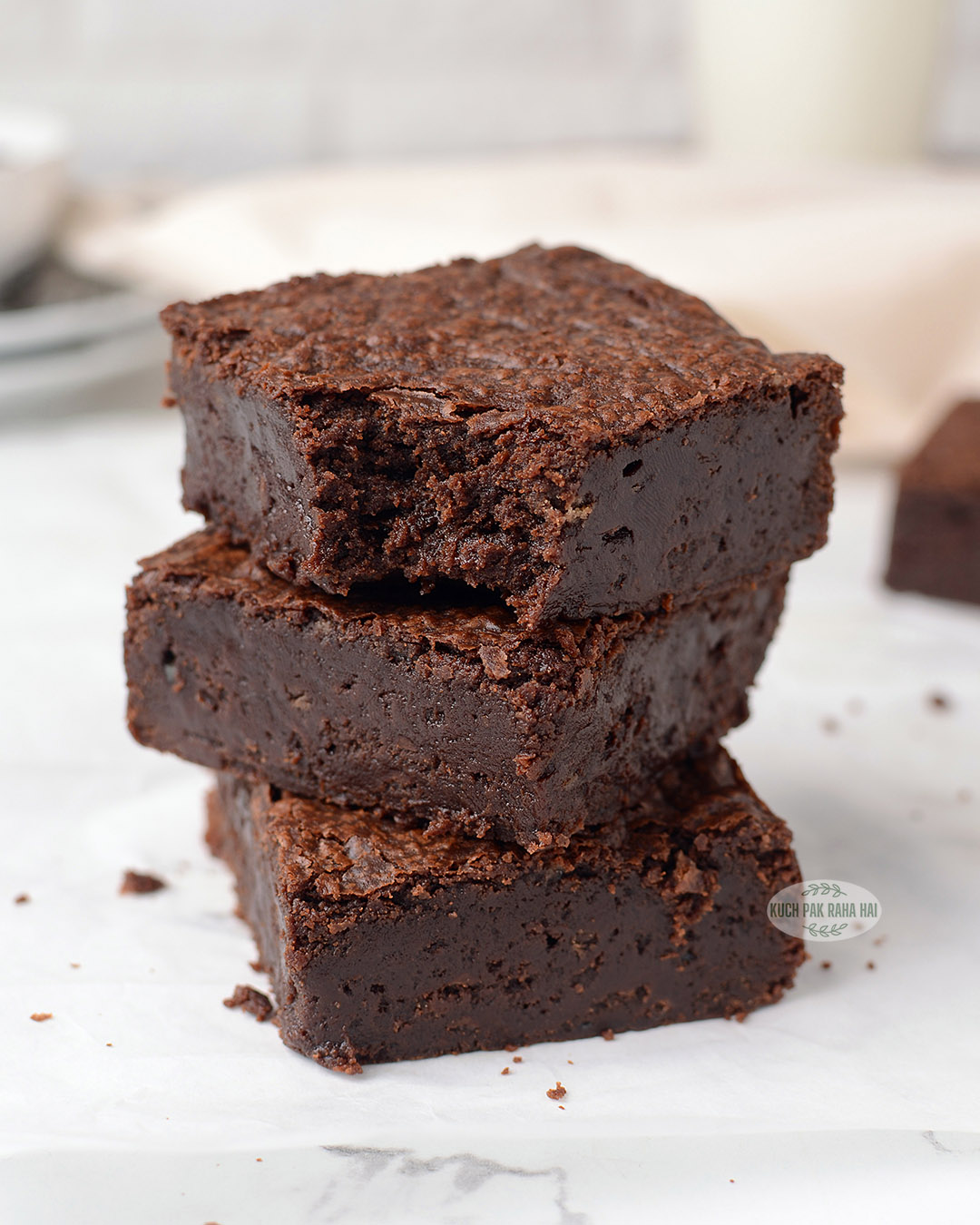 Egg free brownies made in air fryer.