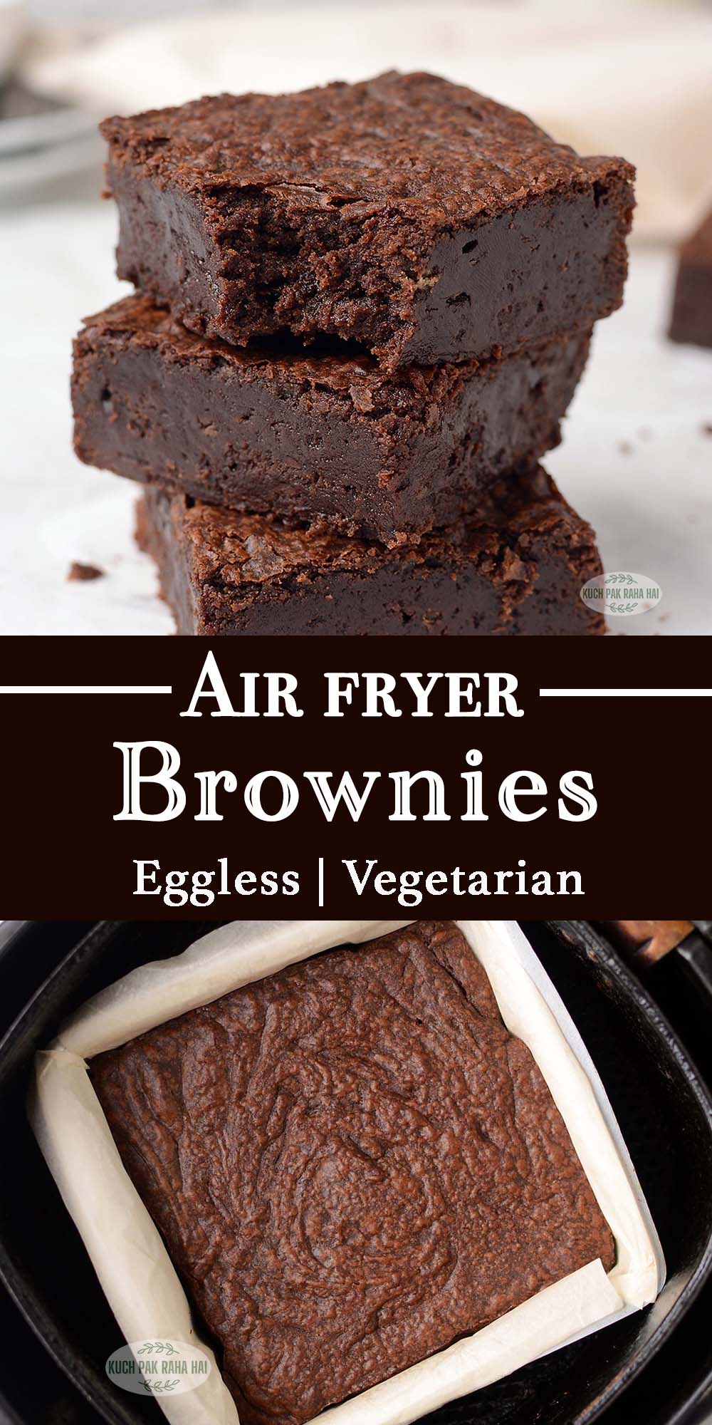 Air fryer brownies for two from scratch eggless.