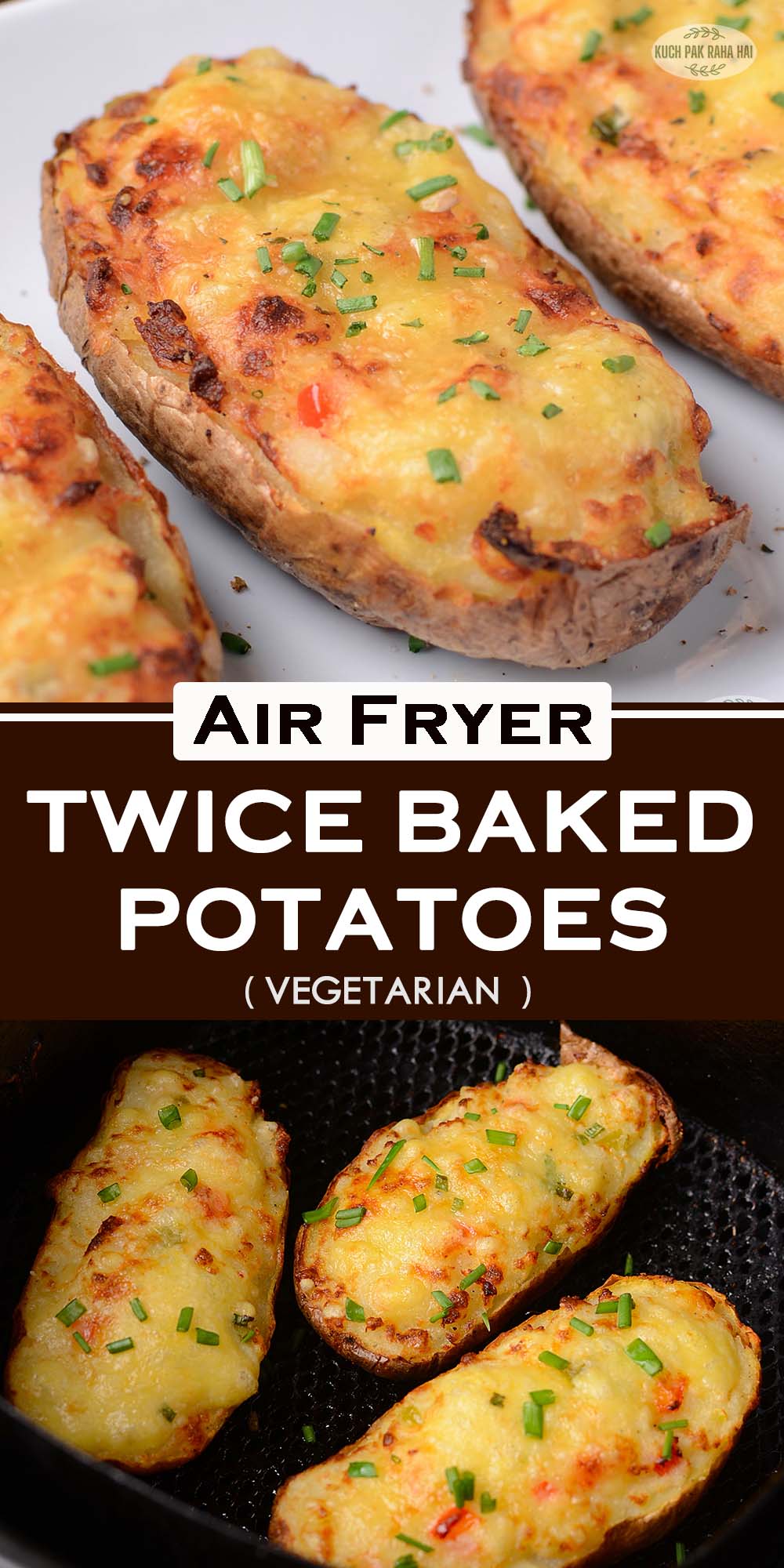Air fryer twice baked potatoes easy recipe.