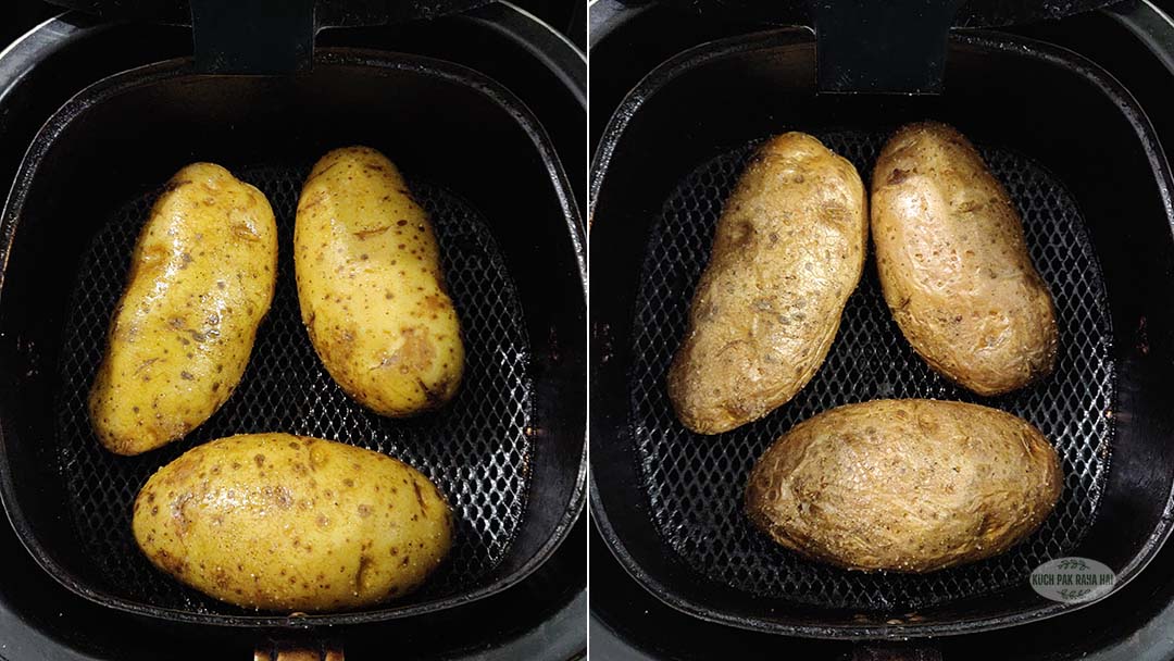 Baking whole potatoes in air fryer.
