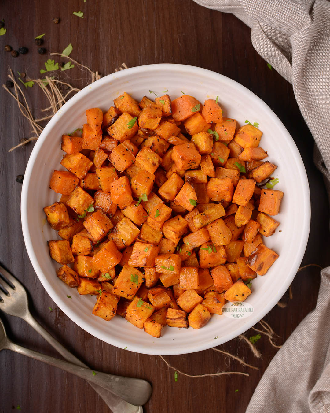 Sweet potatoes roasted in air fryer.