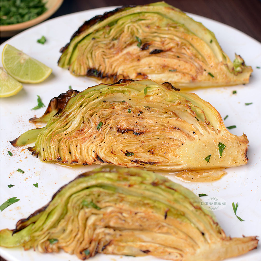 Roasted cabbage wedges air fryer.