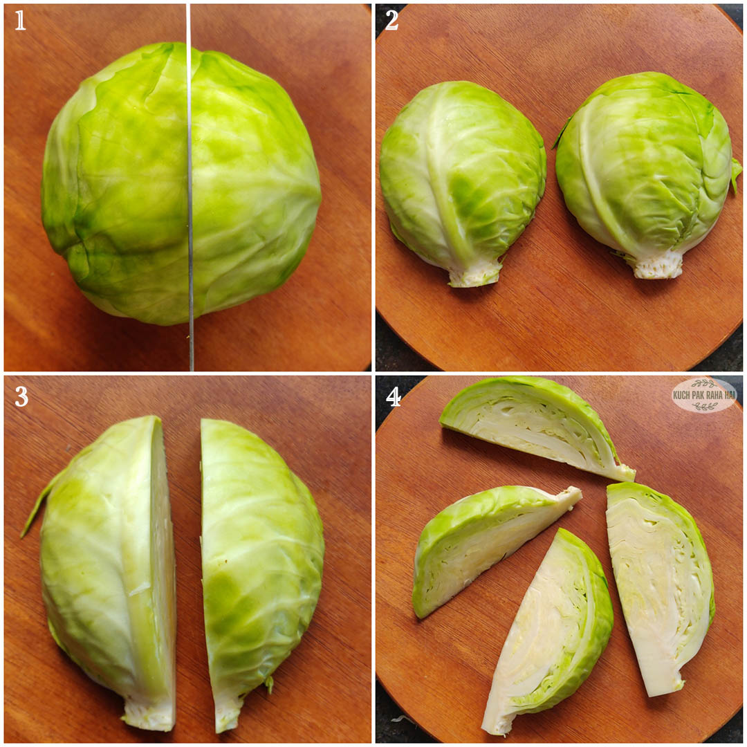 How to cut cabbage wedges.