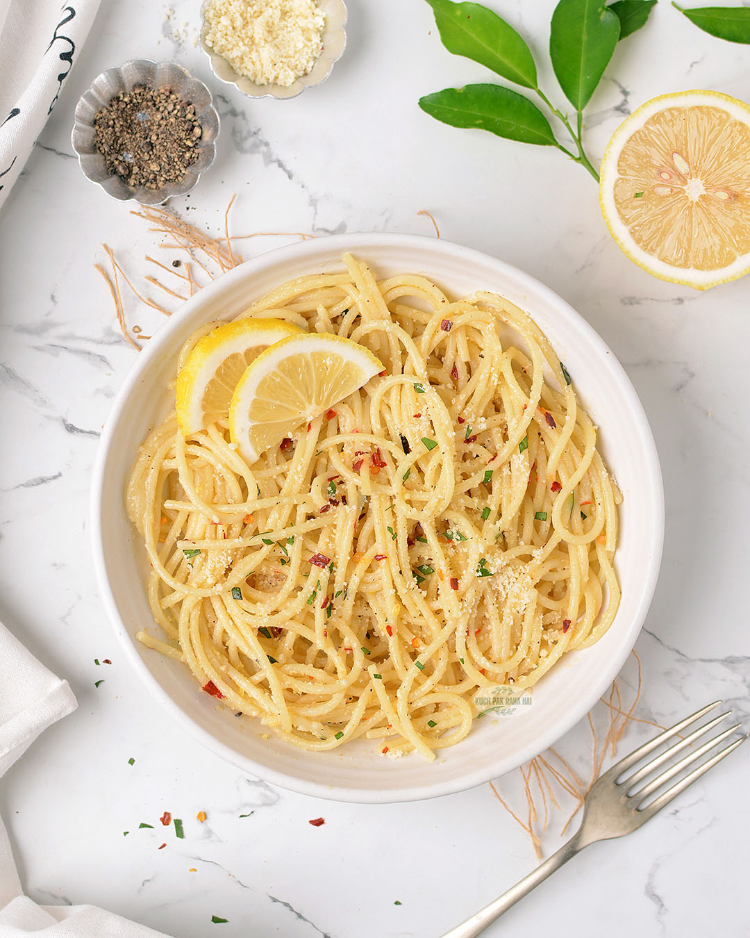 Lemon butter pasta.