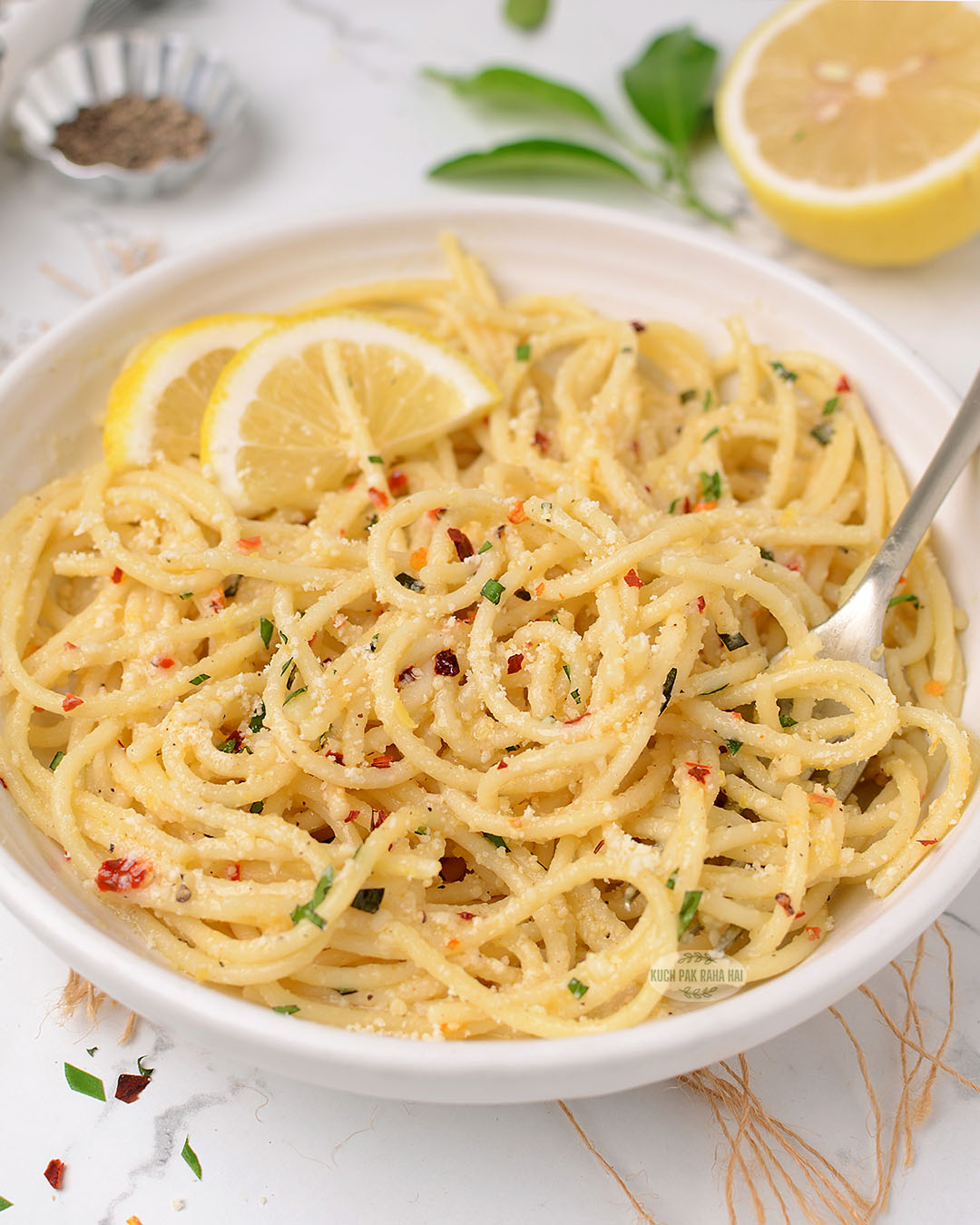 Butter Garlic Lemon Sauce Pasta.