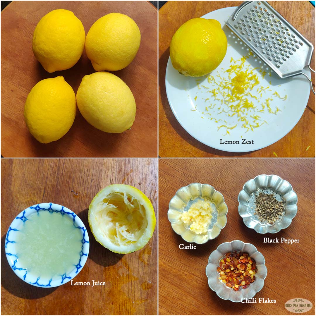 Grating and juicing the lemons to get lemon zest and juice.