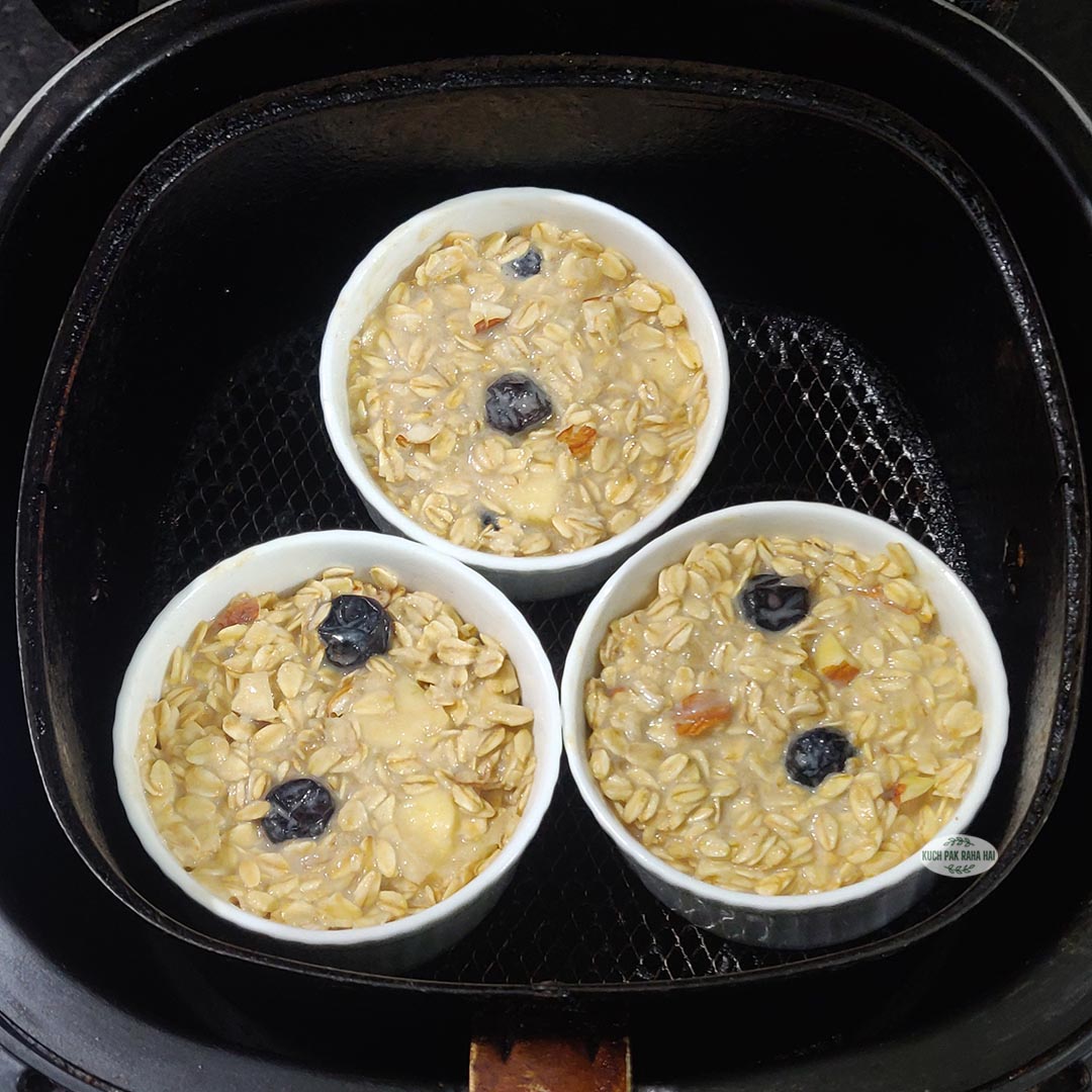 Air frying oatmeal.