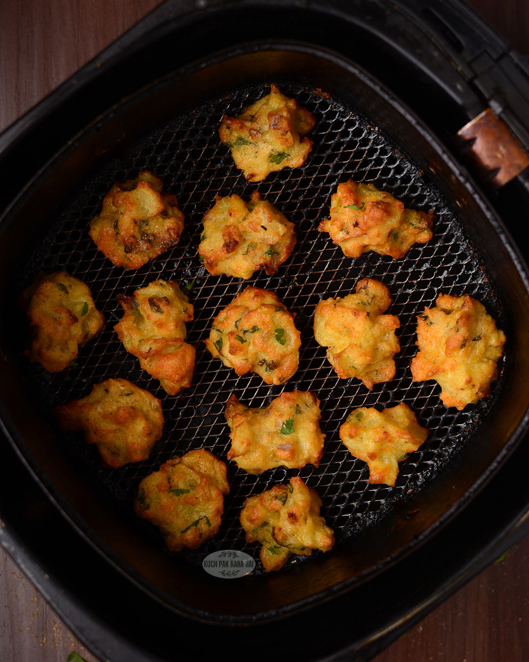 Moong dal pakoda in air fryer.