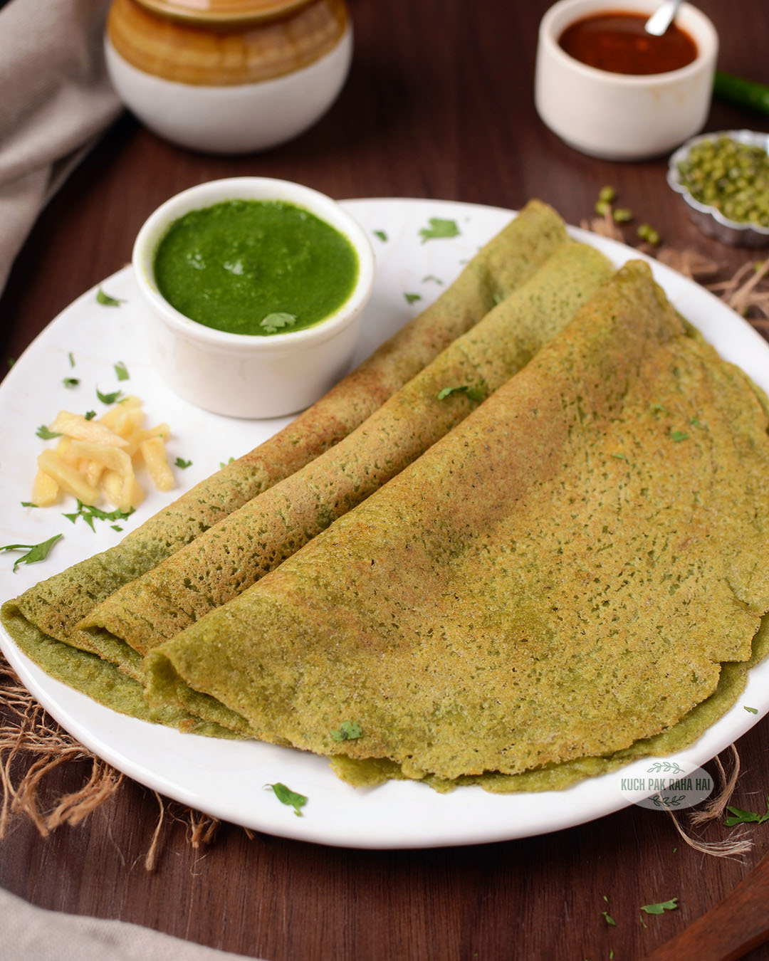 Green moong chilla recipe.