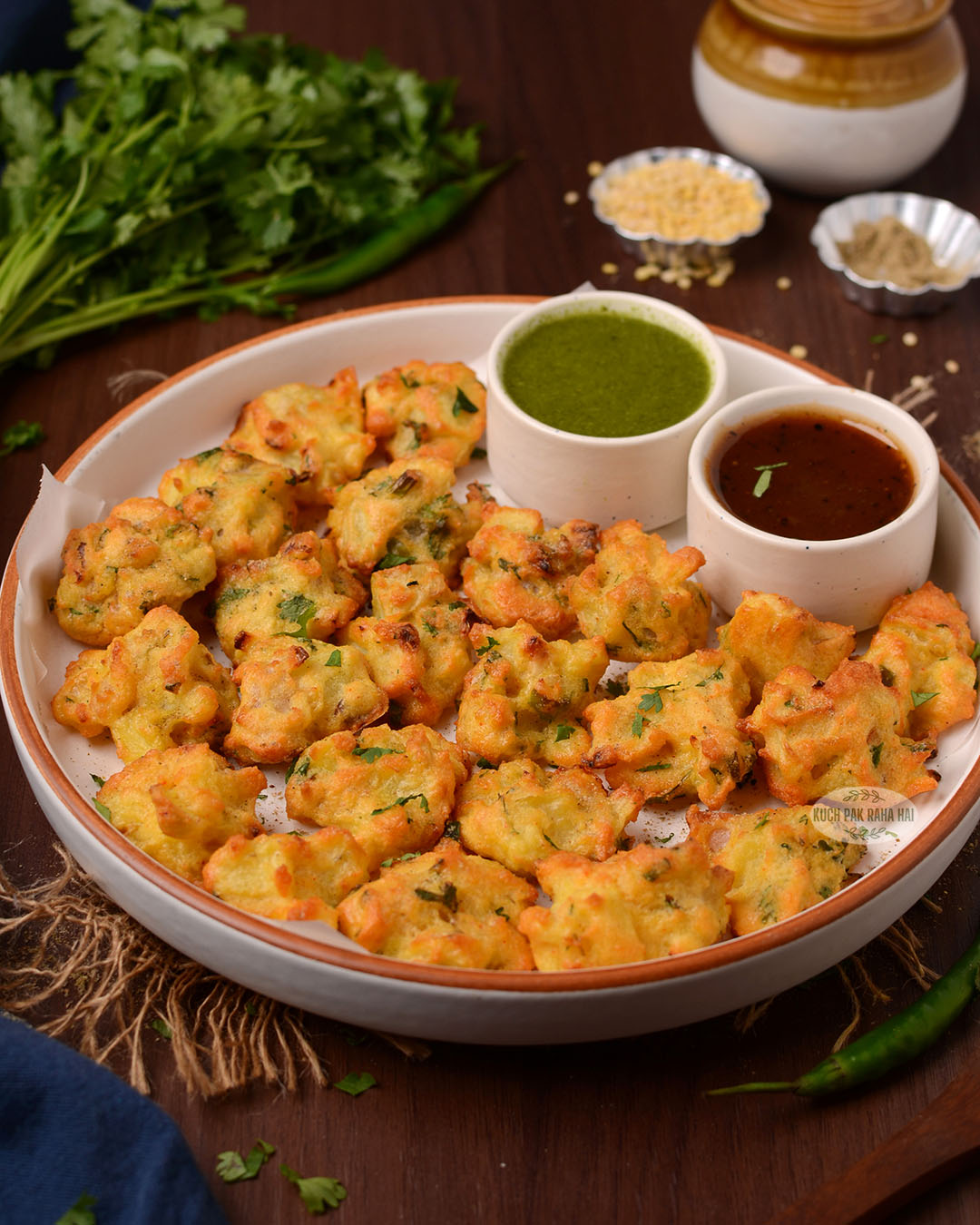 Moong dal fritters made in air fryer.