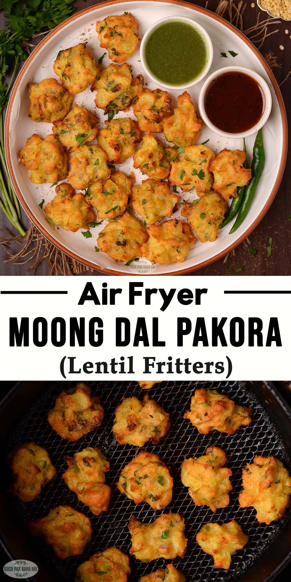 Moong dal pakora air fryer recipe.