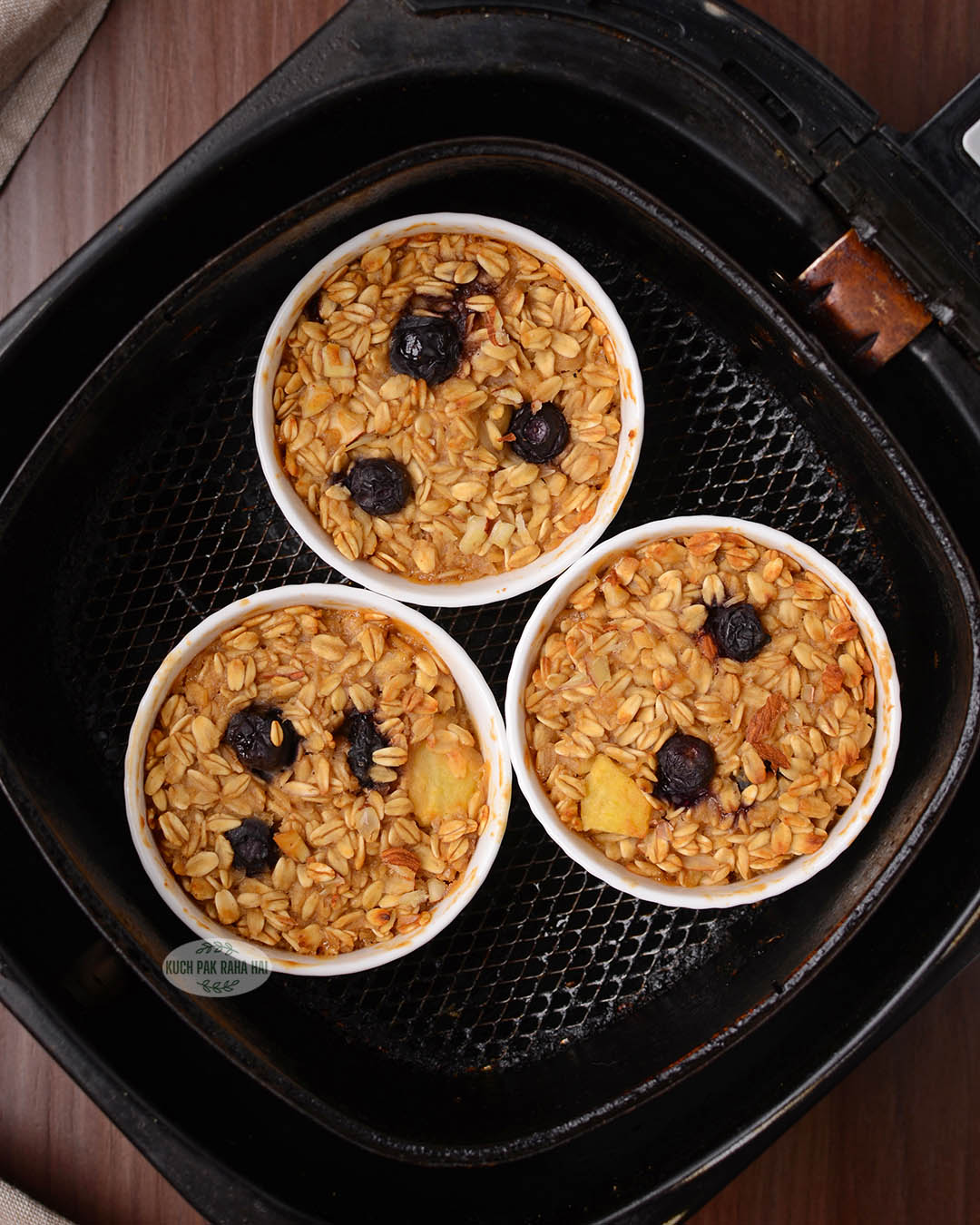 Baked oatmeal made in air fryer.