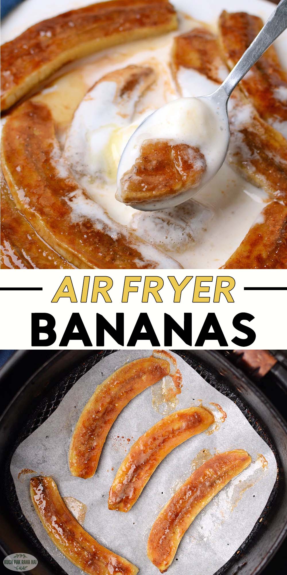 Air fryer banana dessert.