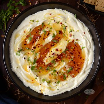 Whipped feta with honey dip.