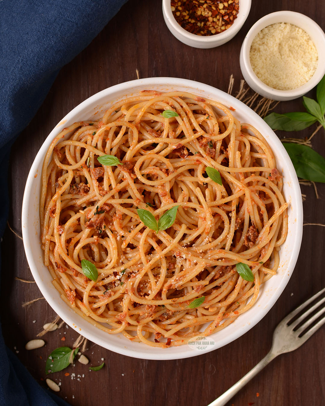 Vegan sun dried tomato pasta recipe.