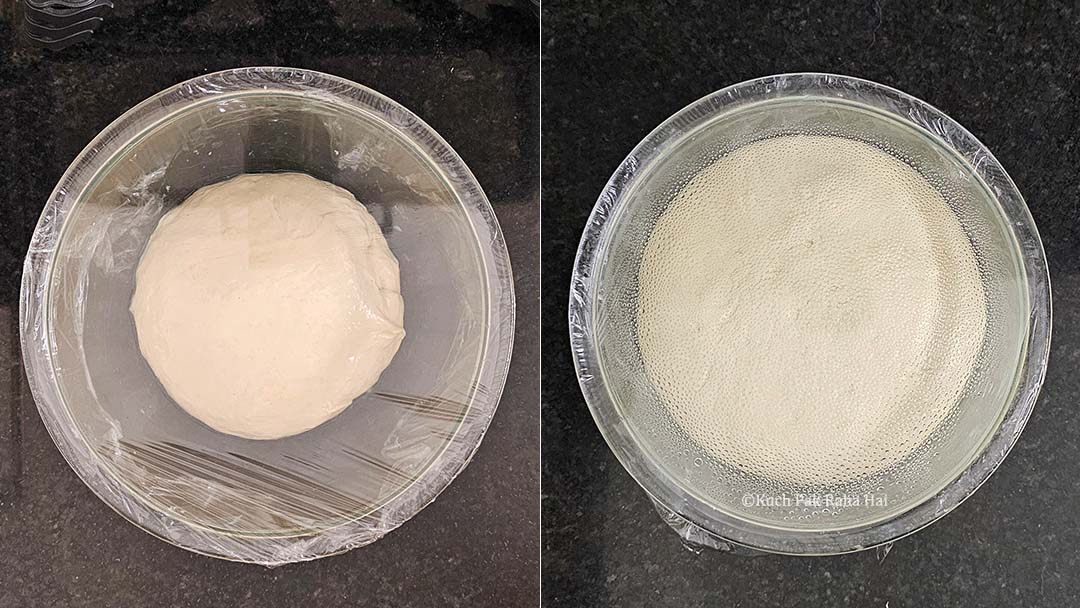 First proofing of focaccia dough.